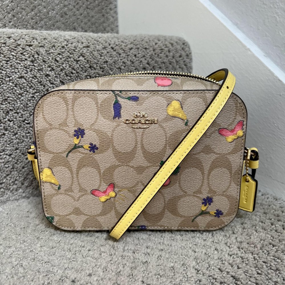 Mini Camera Bag In Signature Canvas With Dreamy Veggie Print butterfly C8752